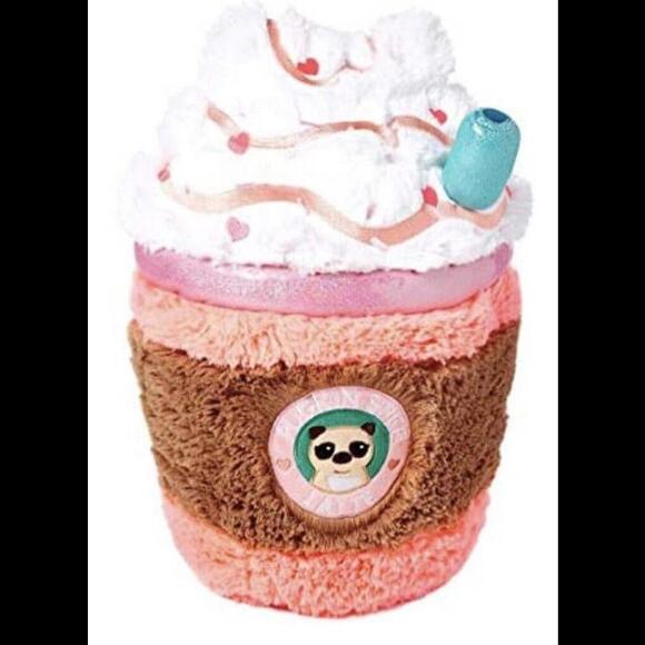Original Justice PUGKIN Spice Latte Plush Squishable Pillow New with Tags - Picture 1 of 2
